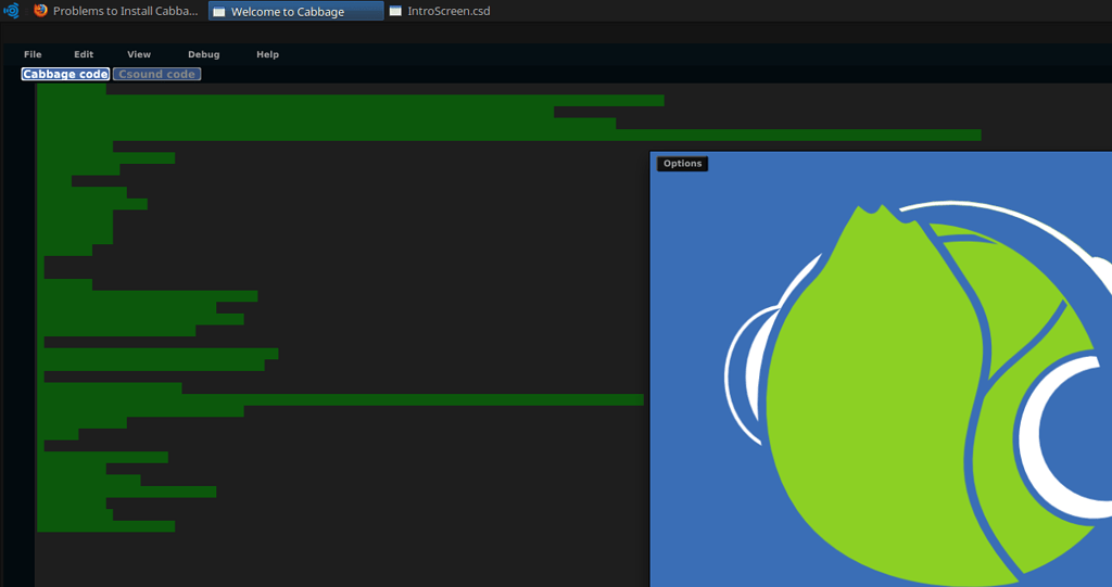 Cabbage Code Don't see the code and crashes when I